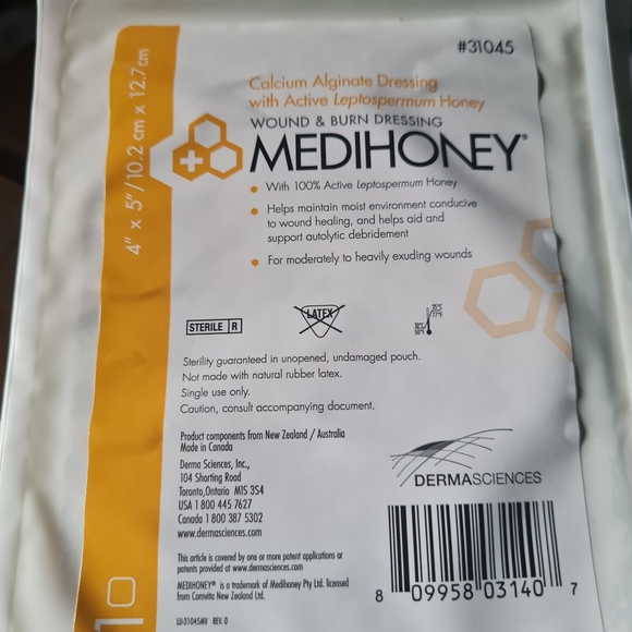Medihoney Wound And Burn Dressing 2 in 1 ( Pack of 10 ) REF :31045 - Picture 3 of 3